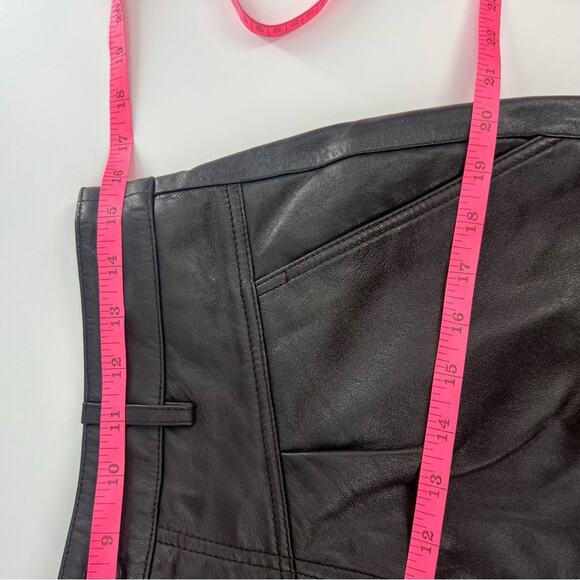 Ba&sh Leandro Leather shorts brown sz 6 - Picture 10 of 13